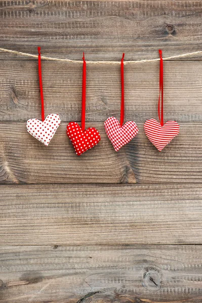 Rode harten Valentines Day decoratie liefde romantisch — Stockfoto