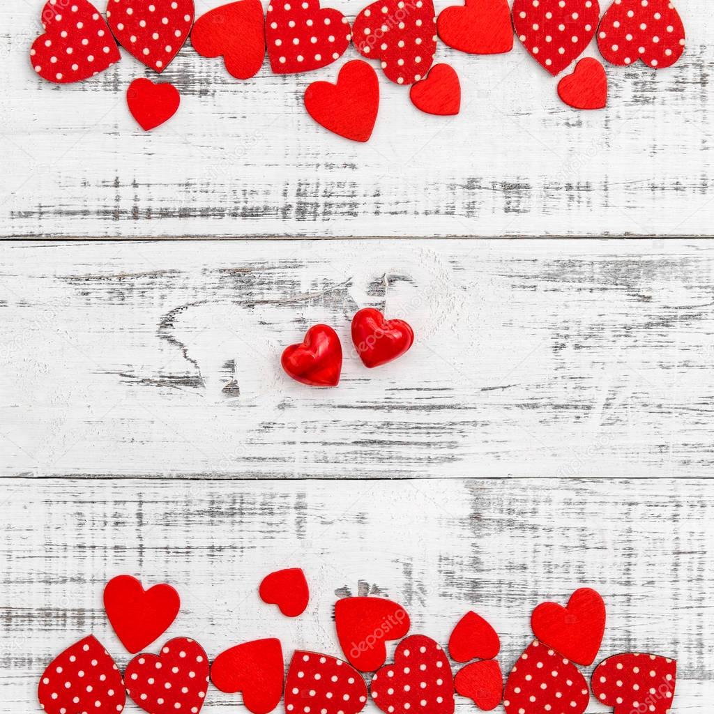 Valentines Day background Red hearts