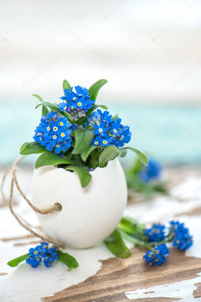 Forget me not flowers Easter decoration