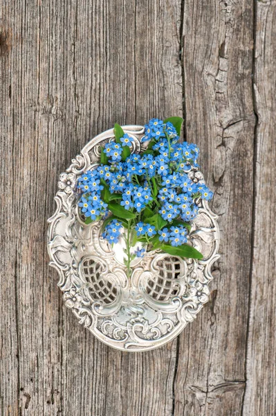 Vergeet me niet bloemen vintage decoratie — Stockfoto