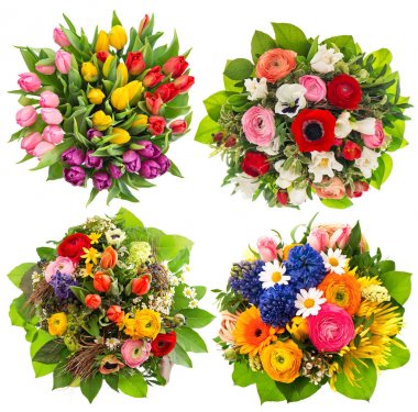 Flower bouquets floral decoration Easter Birthday Wedding Mother clipart