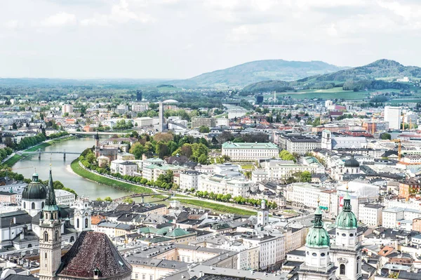 Panoramic view Salzburg from Festung Hohensalzburg — Stock Fotó