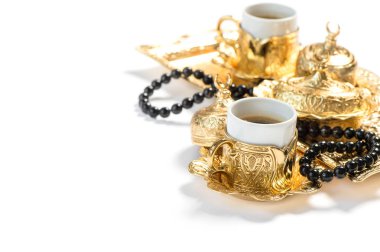 Altın Kahve kupaları tespih İslami tatil Ramazan kareem