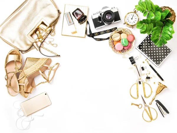 Moda piatto lay vendita shopping accessori borsa scarpe — Foto Stock