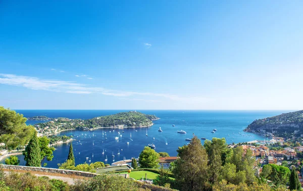 Mediterrán táj Villefranche francia Riviéra, Franciaország — Stock Fotó