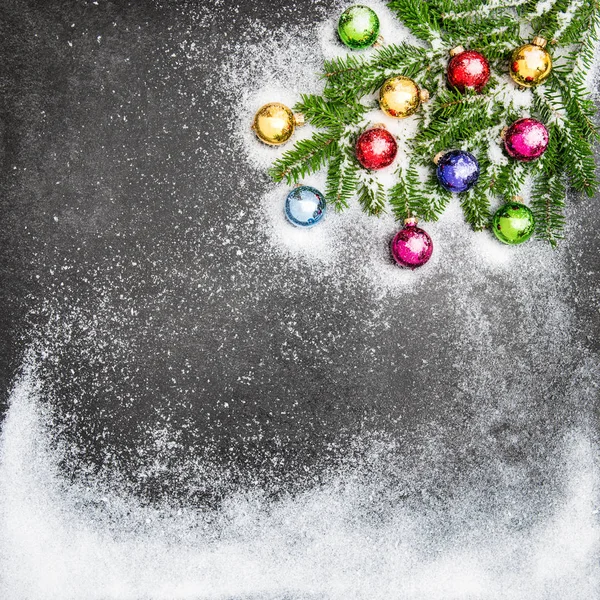 Kerstdecoratie met ornamenten. Vakantie achtergrond — Stockfoto