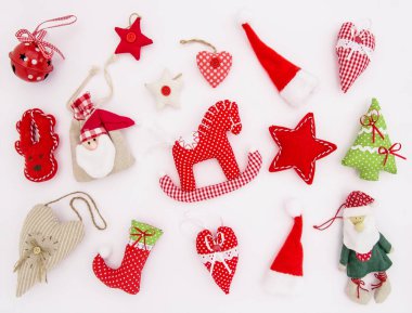 Dekorasyon kırmızı Tekstil oyuncaklar Noel süsler