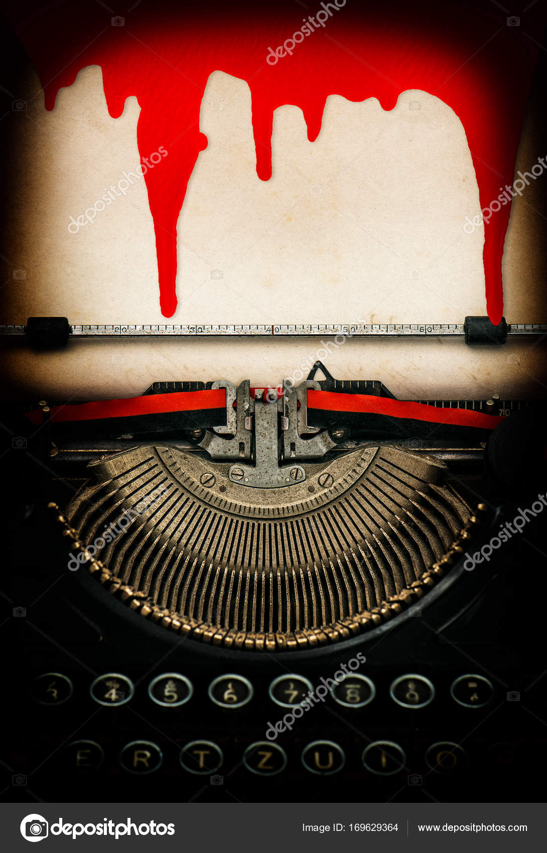 Antique typewriter paper sheet with blood Halloween concept Stock Photo by  ©LiliGraphie 169629364