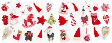 Noel dekorasyonu beyaz arka plan tatil