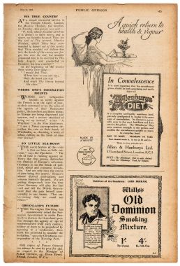 Gazete sayfası İngilizce metin reklam resimleri