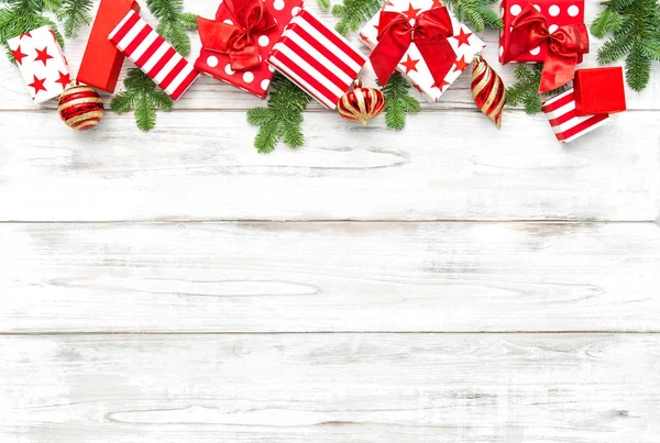 Regalos de Navidad decoraciones adornos navideños banner — Foto de Stock