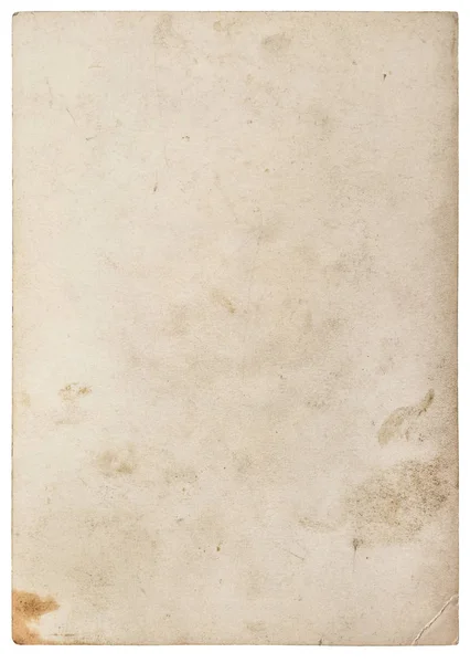 Textura de papel usada Folha desgastada isolado fundo branco — Fotografia de Stock