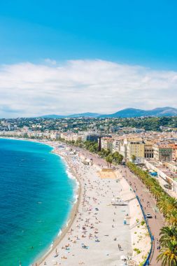 Güzel şehir Promenade des Anglais Akdeniz deniz manzara