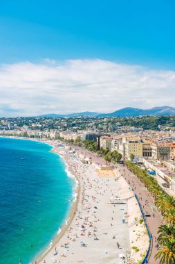 Nice city Promenade des Anglais Mediterranean sea landscape clipart