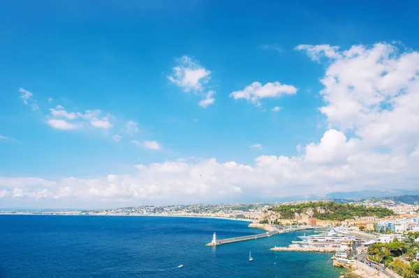 Vista panorâmica Nice cidade Francês riviera França Mediterrâneo mar — Fotografia de Stock