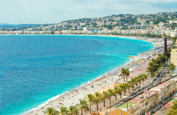 French riviera Mediterranean sea Promenade des Anglais Nice — Stok fotoğraf