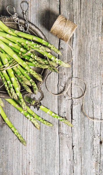 Asparagus rustic wooden background Vintage style — Stock Photo, Image