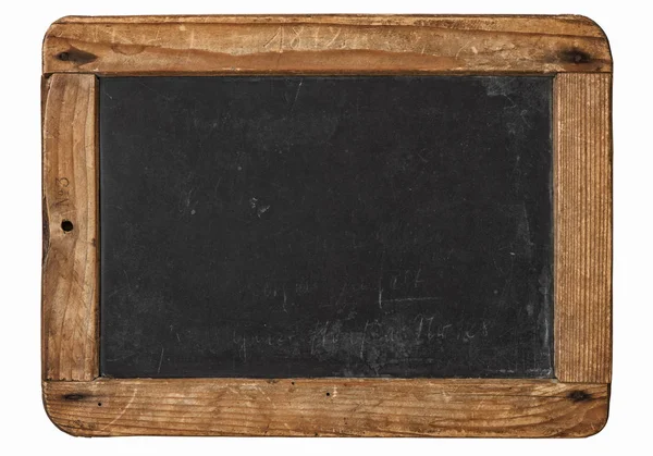 Vintage schoolbord houten frame witte achtergrond — Stockfoto