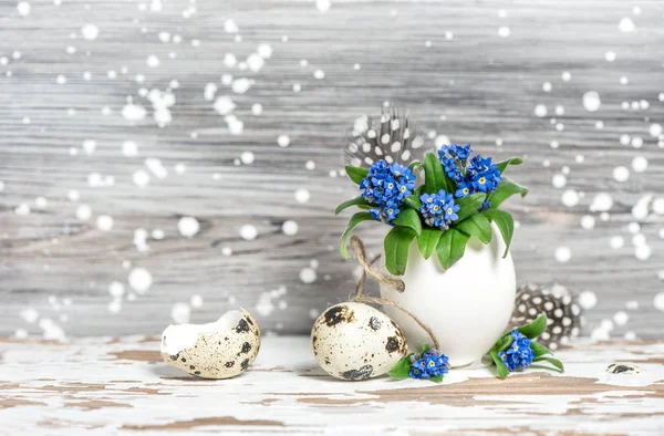Paskalya dekorasyon unut beni değil yumurta kabuğu çiçeklenir — Stok fotoğraf