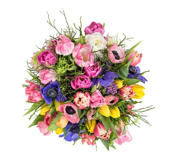 Våren blommor Tulip ranunculus anemone vacker bukett — Stockfoto