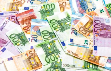 Euro banknot Avrupa para birimi iş para kavramı