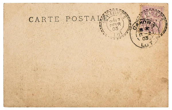 Eski posta kartı damgası. Kullanılan kağıt arkaplan — Stok fotoğraf