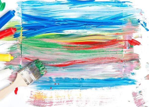 Acrylic painting Creative background Brush paper color — Stock Photo, Image