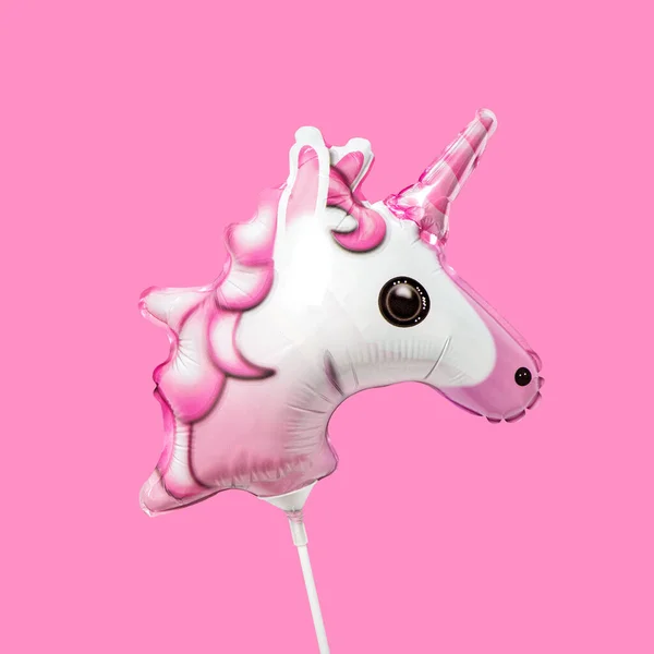 Pink horse foil balloon party background — ストック写真
