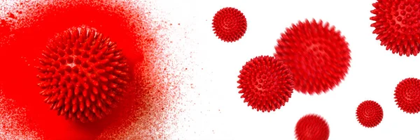 コロナウイルスCovid 19モデル 流行概念の旗 — ストック写真