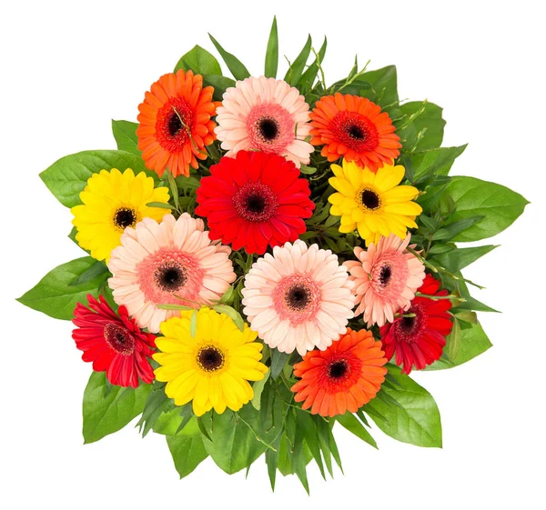 Colorful Flowers Bouquet Isolated White Background — Stock Photo, Image