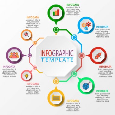Infographic illüstrasyon vektör.