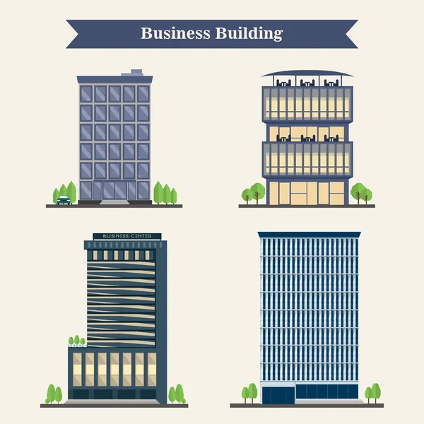 Edifícios modernos do centro de negócios —  Vetores de Stock