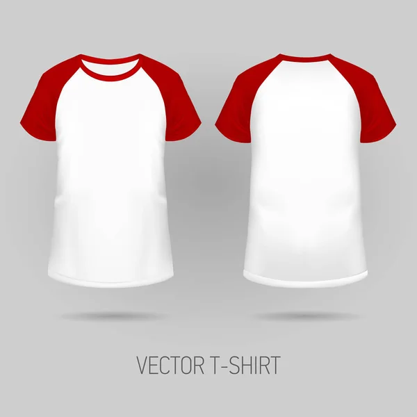 REGLAN t-shirt z krótkim rękawem czerwony — Wektor stockowy