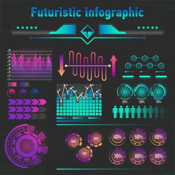 Abstrakte futuristische Infografiken — Stockvektor