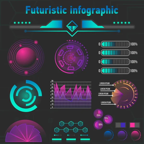 Abstrakte futuristische Infografiken — Stockvektor