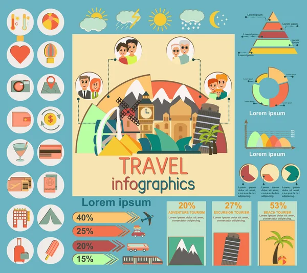 Travel Infographic set — Stock vektor