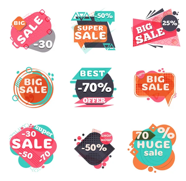 Set of modern sale labels. — Stock Vector