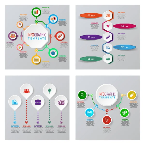 Reihe von Infografiken im Vektor. — Stockvektor