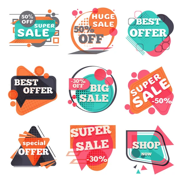 Set of modern sale labels. — Stock Vector