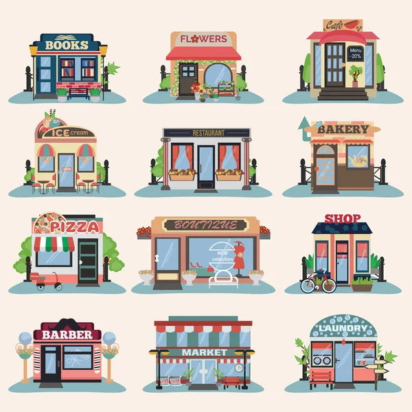 Set of city public buildings — Stock Vector