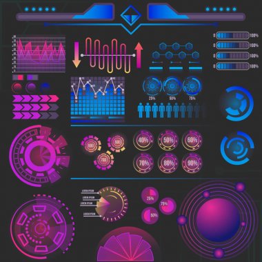 Soyut fütüristik infographics öğeleri