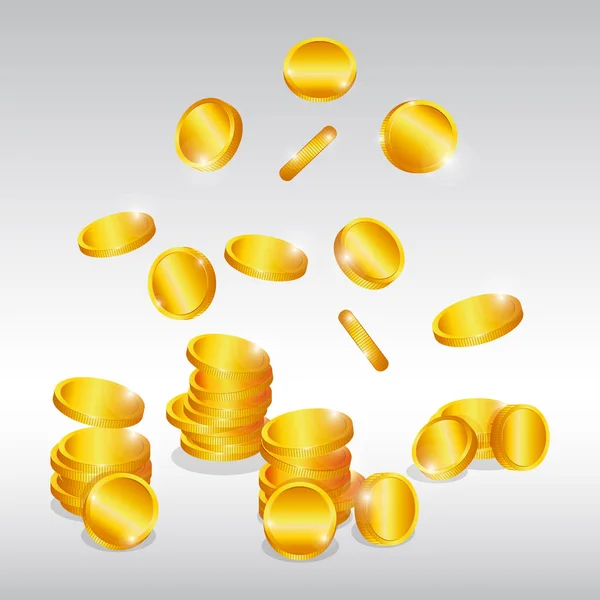 Pilha de moedas de ouro . — Vetor de Stock