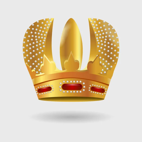 Königliche goldene Krone mit Steigungsnetz — Stockvektor