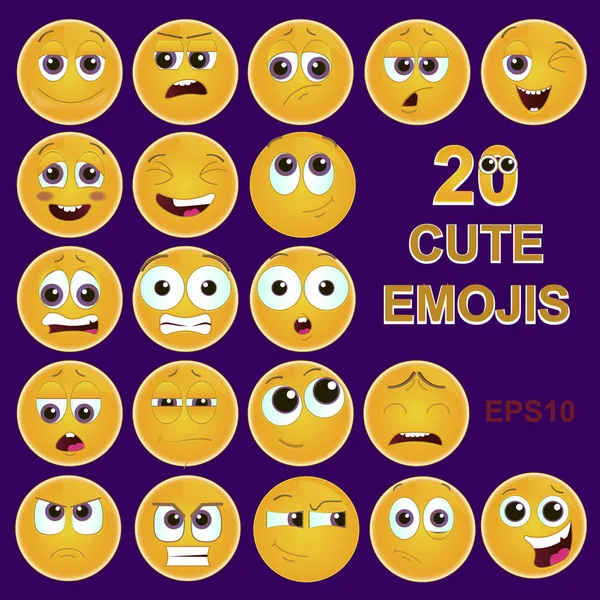 Emoji sticker set. — Stockvector