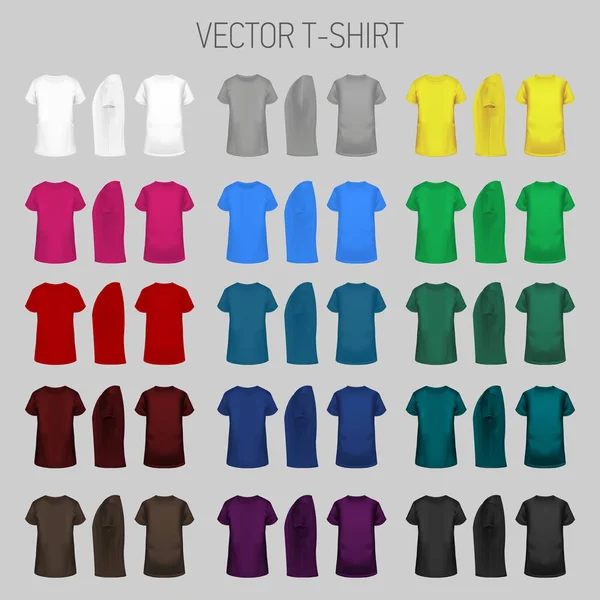 T-shirt kalıp toplama farklı renklerde