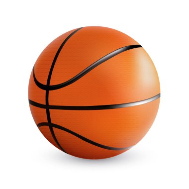 Gerçekçi vektör basketbol. Atletik ekipman, sağlıklı yaşam tarzı, fitness aktivitesi