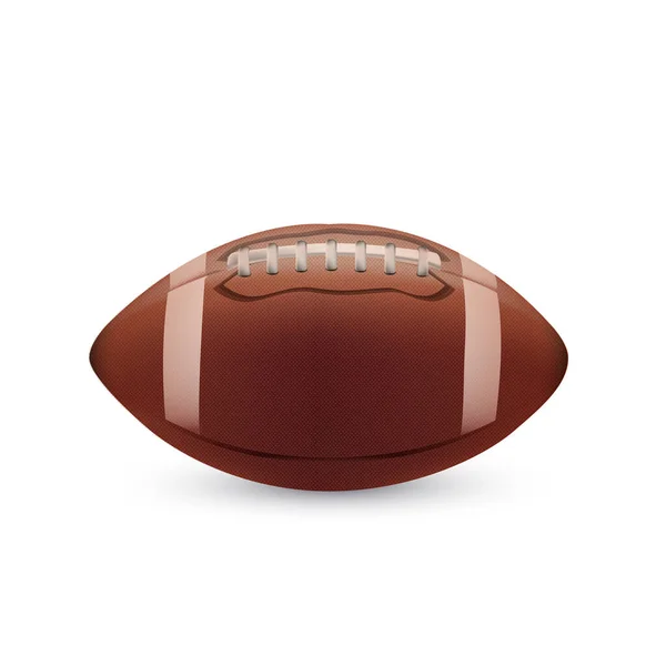 Realistische Rugby-Ball isolierte Vektor-Symbol. Sportgeräte, gesunder Lebensstil, Fitnessaktivität — Stockvektor
