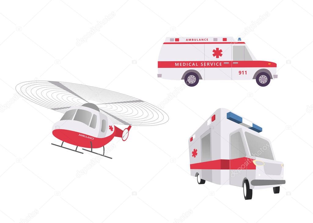 Ambulance car. Emergency medical service vehicle.