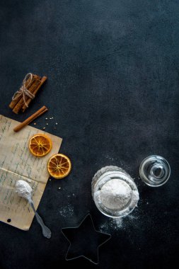 Yiyecek hazırlama. Eski tarifi, çay kaşığı, çerez kesici, mason kavanoz