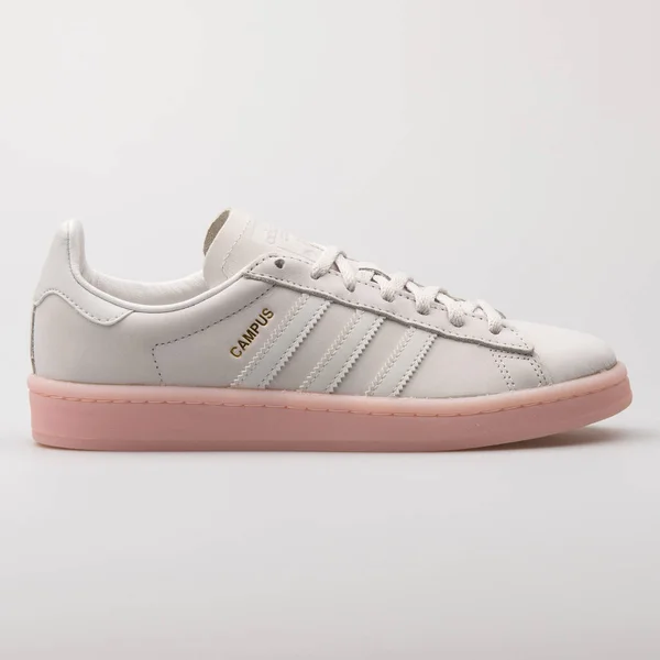 Vienna Austria 2017 Adidas Campus Beige Pink Sneaker White Background — 스톡 사진